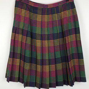 Oscar De La Renta Studio Women Plaid Tweed Skirt Multicolor Sz 12 Medium Large